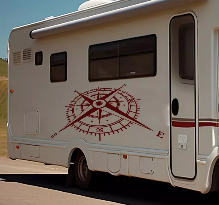 Perspektifte pusulaPerspektifte Pusula karavanlar için sticker - TenStickers