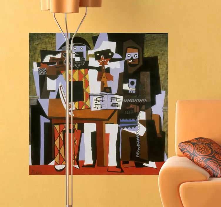 Picasso üç müzisyen duvar sticker - TenStickers