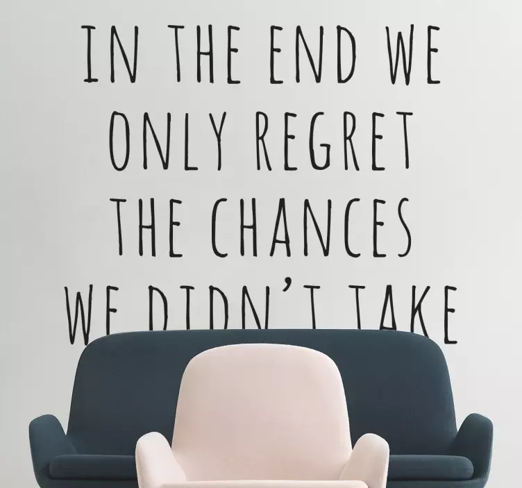 Pişmanlık şansı metin etiketi - TenStickers