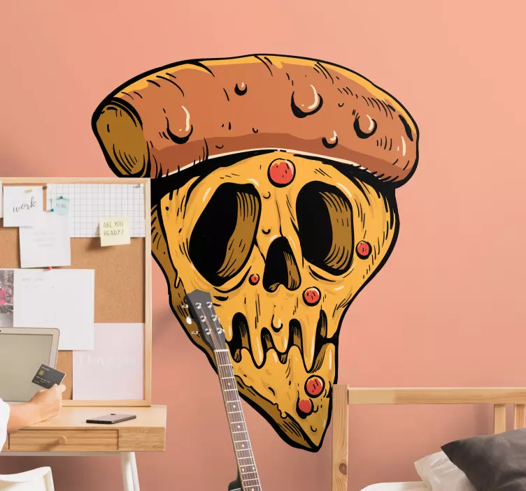 Pizza kafatası tasarımı hayvan çıkartması - TenStickers