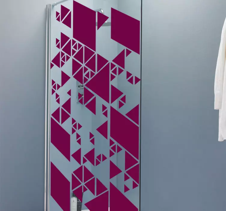 Poligonal duş ekran çıkartması - TenStickers