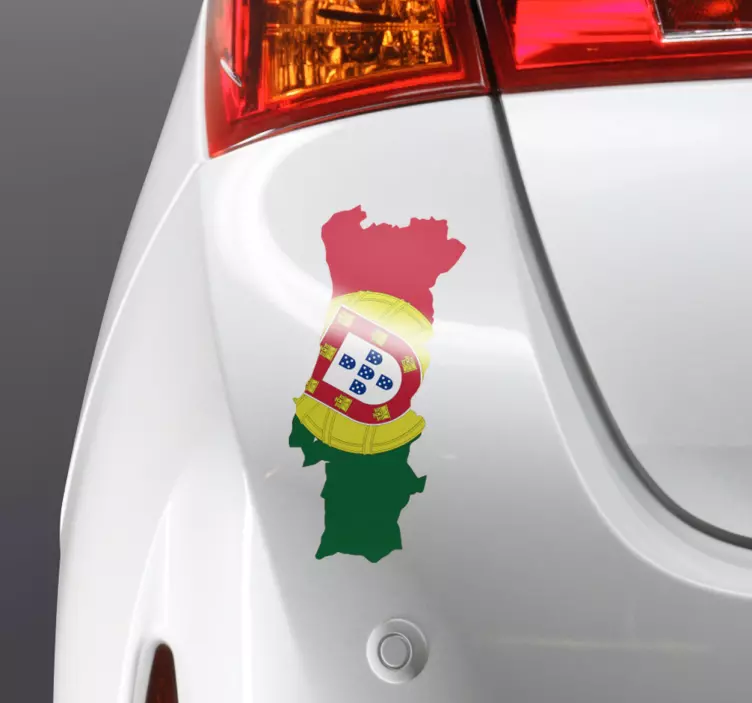 Portekiz harita ve bayrak araba sticker - TenStickers