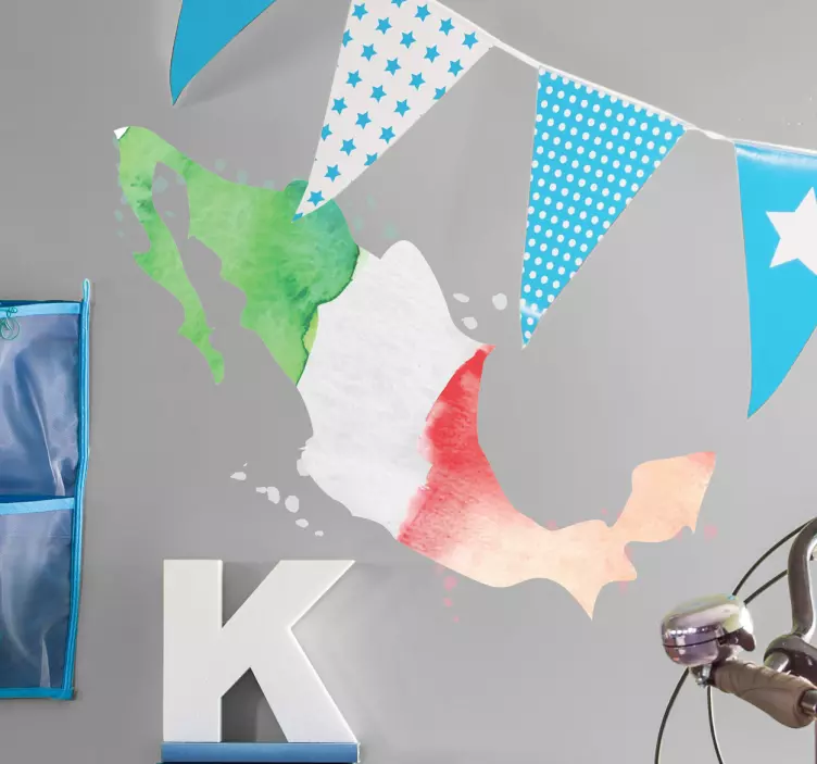 Profil meksika bayrağı çıkartması - TenStickers