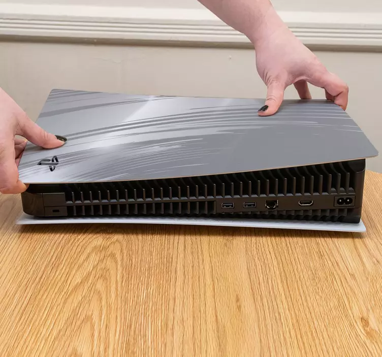 Ps5 parlayan gümüş cilt ps5 çıkartmaları - TenStickers