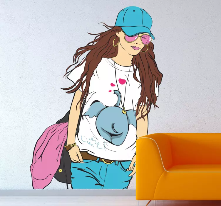 Rahat ve şık bayan duvar sticker - TenStickers