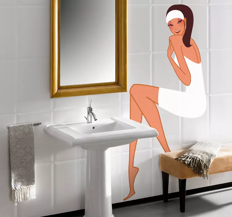 Rahatlatıcı spa kadın banyo sticker - TenStickers