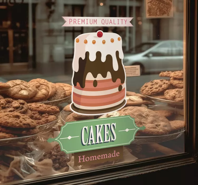 Reklam kek işareti çıkartma - TenStickers