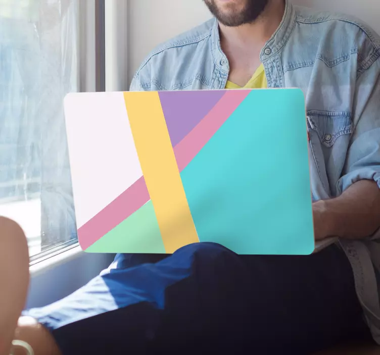 Renkli arka plan rengi blokları dizüstü bilgisayar kaplamaları - TenStickers