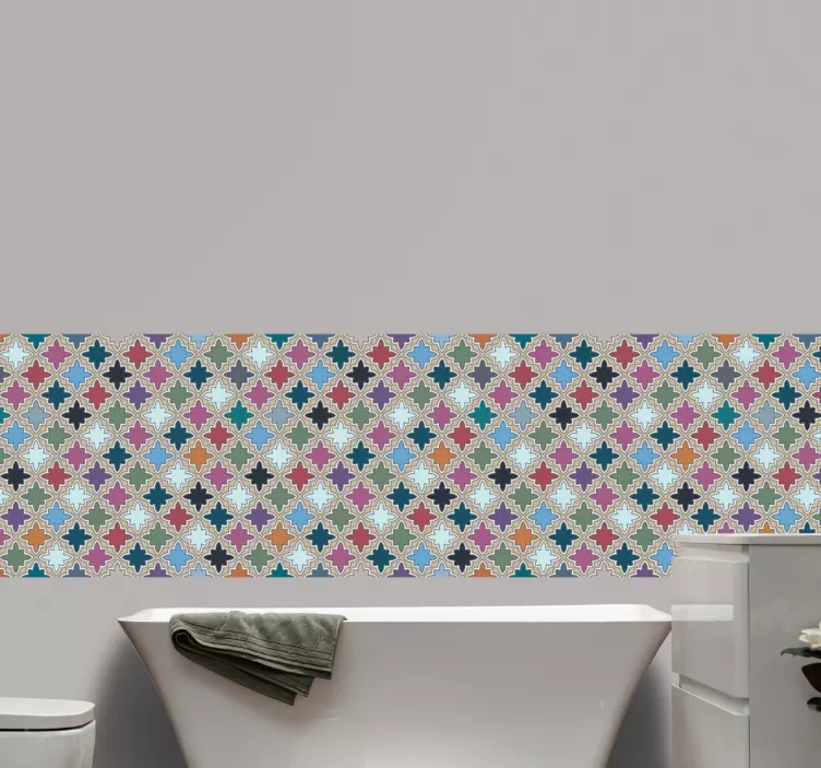 Renkli vintage düzensiz şekil fayans çıkartması - TenStickers