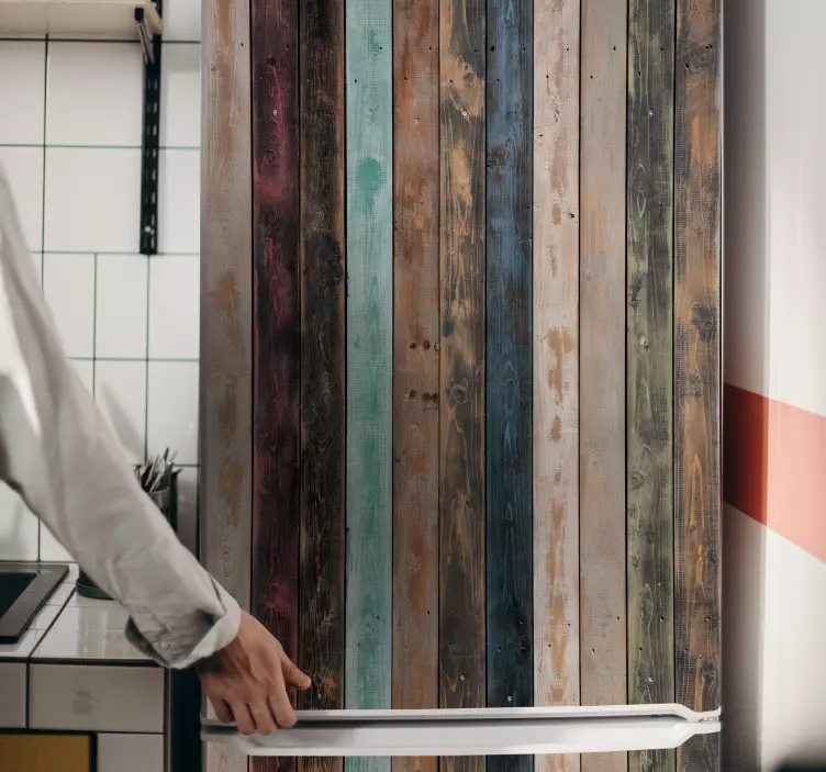 Renkli boyalı dikey plakalar buzdolabı çıkartması - TenStickers