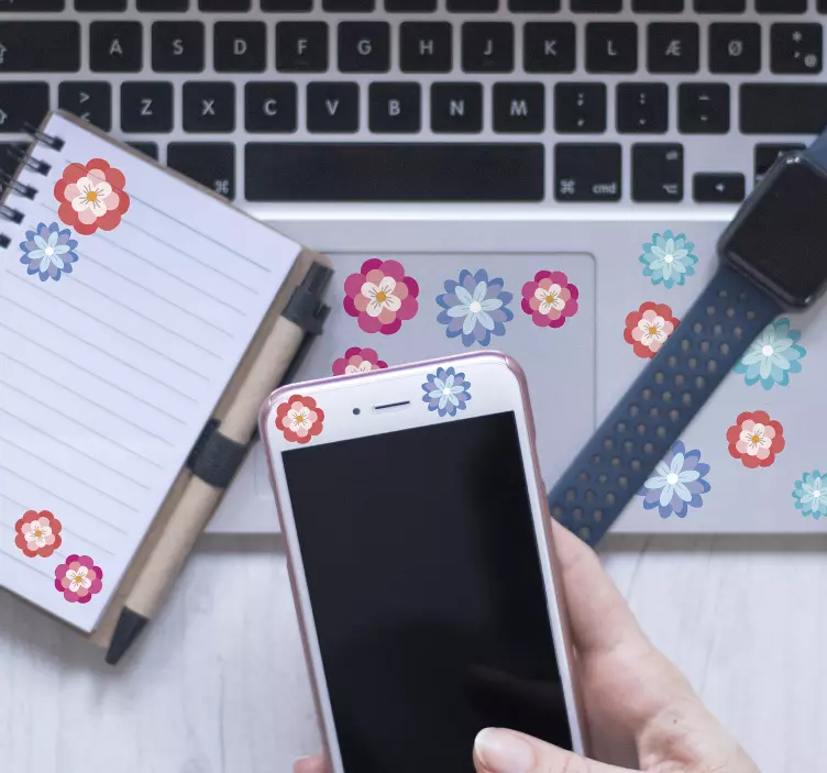 Renkli çiçek duvar çıkartmaları kümesi - TenStickers