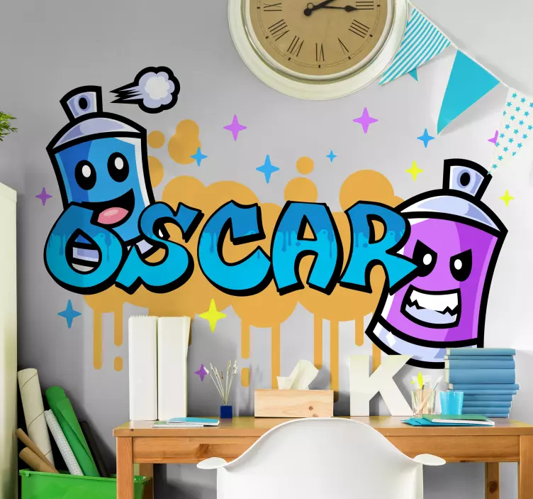 Renkli grafiti kentsel çıkartması - TenStickers