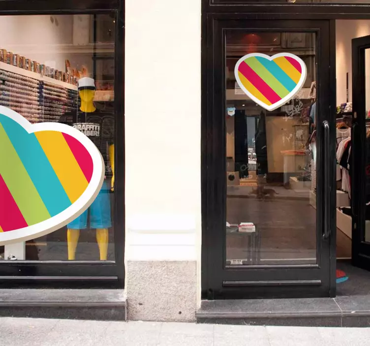 Renkli kalp sticker - TenStickers