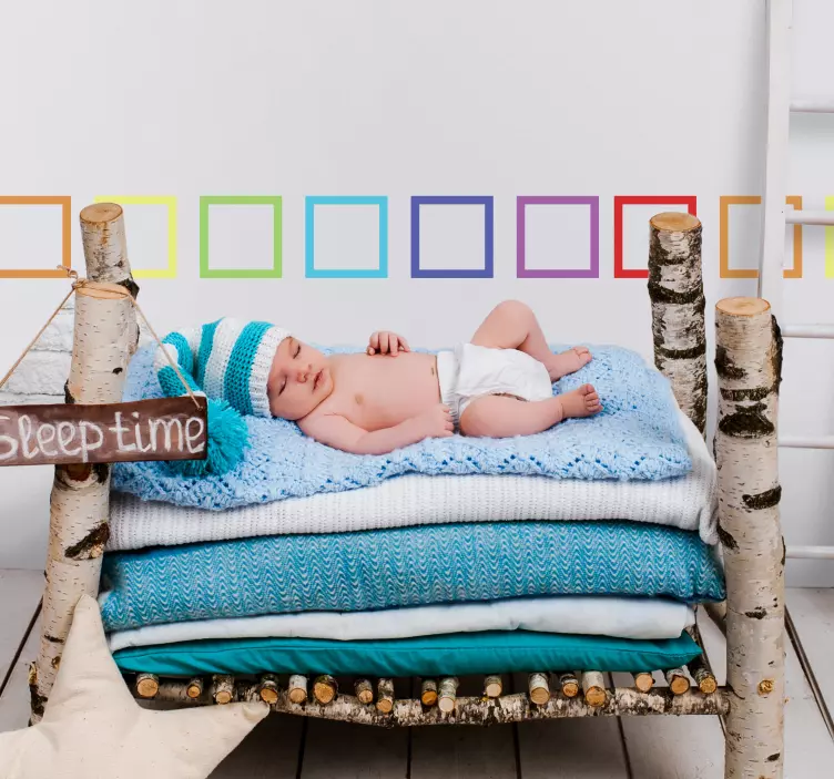 Renkli kare kenarlık çıkartması - TenStickers