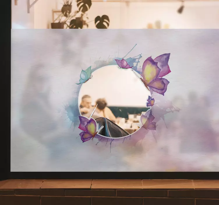 Renkli kelebek pencere etiket - TenStickers