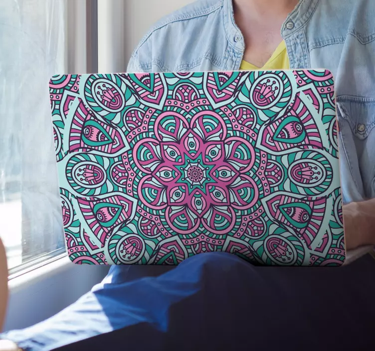 Renkli mandala laptop etiketi - TenStickers