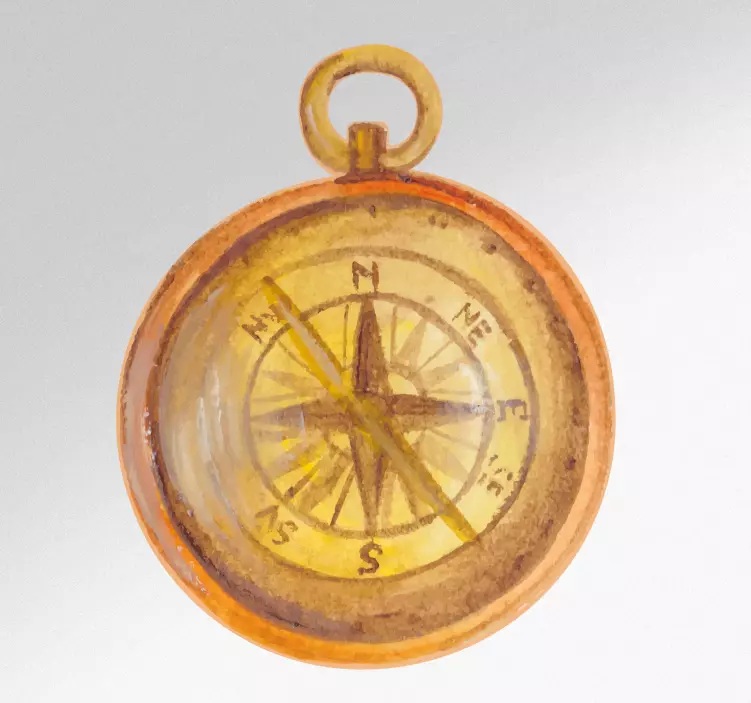 Renkli pusula illüstrasyon karavan çıkartması - TenStickers