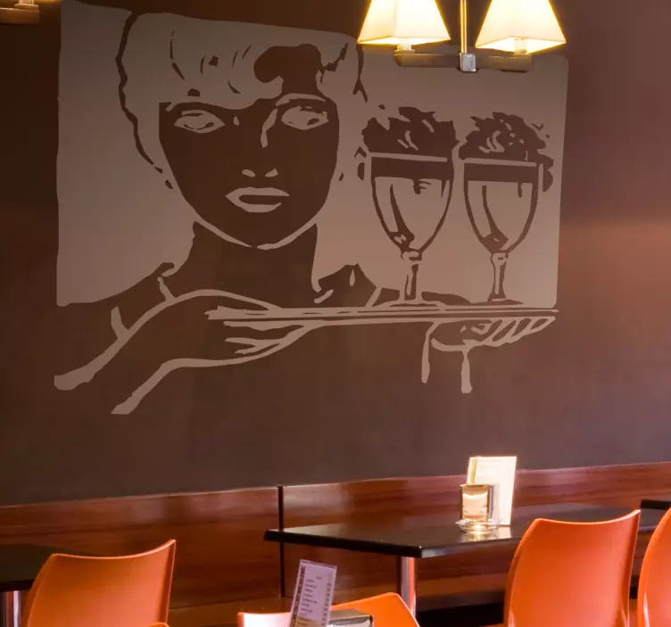 Restoran garson duvar sticker - TenStickers