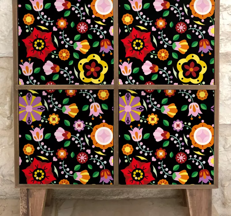 Retro botanik motif hayvan çıkartması - TenStickers