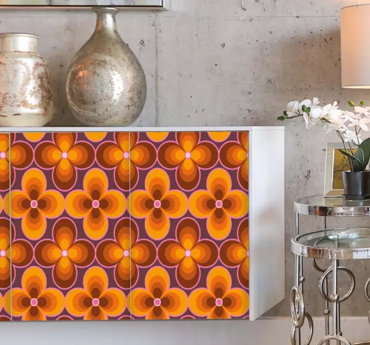 Retro çiçek motifi hayvan çıkartması - TenStickers