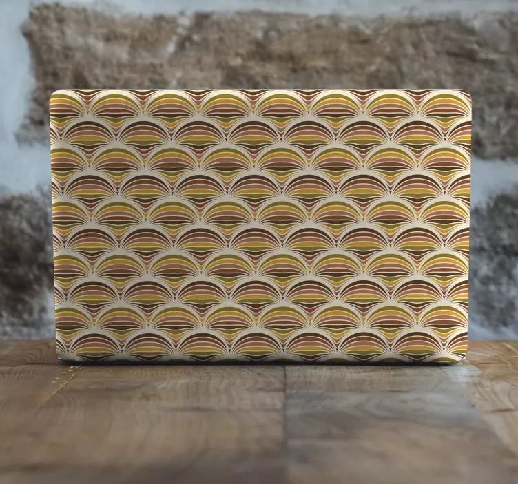 Retro dalga deseni Dizüstü bilgisayar için kaplama - TenStickers