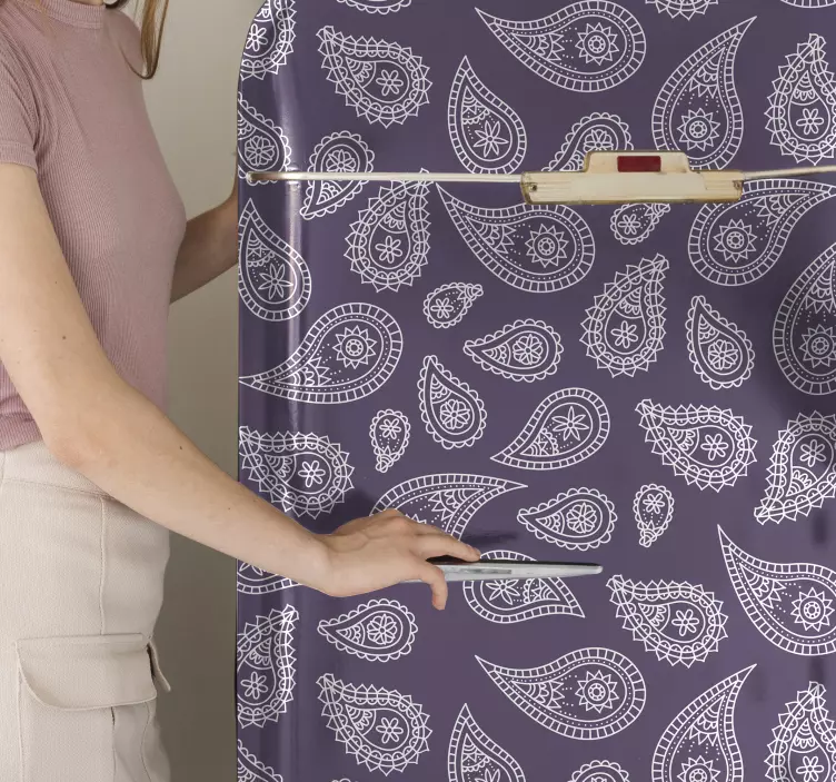 Retro desenli buzdolabı sticker - TenStickers