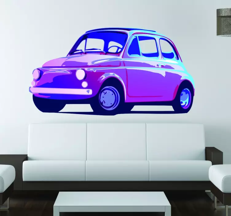 Retro fiat 500 çıkartması - TenStickers