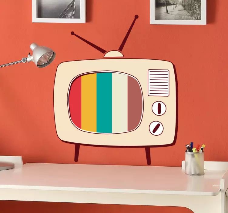 Retro tv dekoratif duvar sticker - TenStickers