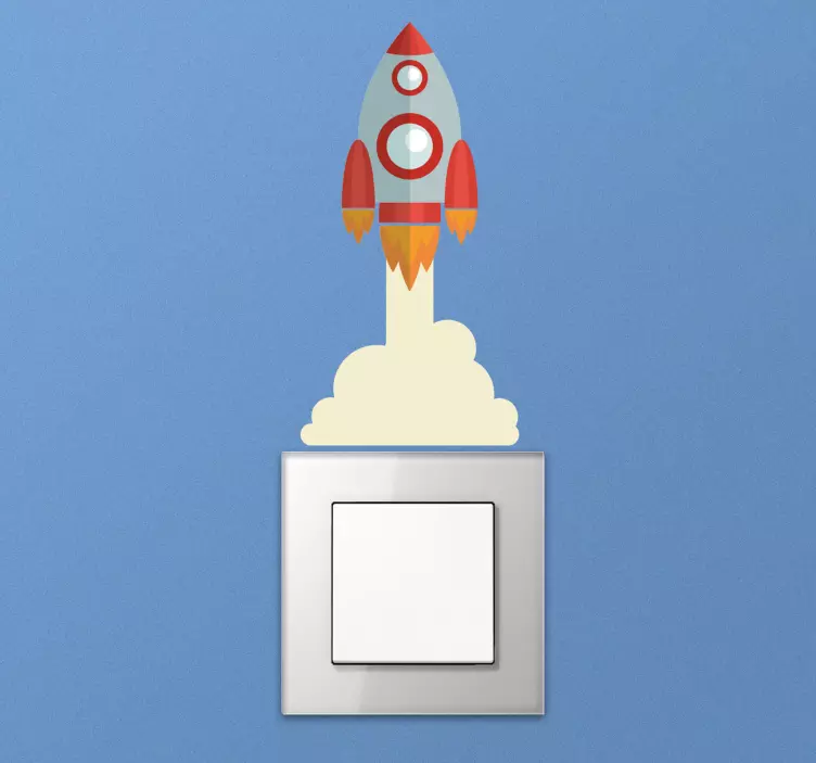 Roket gemi ışık anahtarı uzay çıkartması - TenStickers