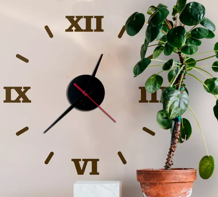 Roma rakamlı saat çıkartması ile kolay ve basit - TenStickers