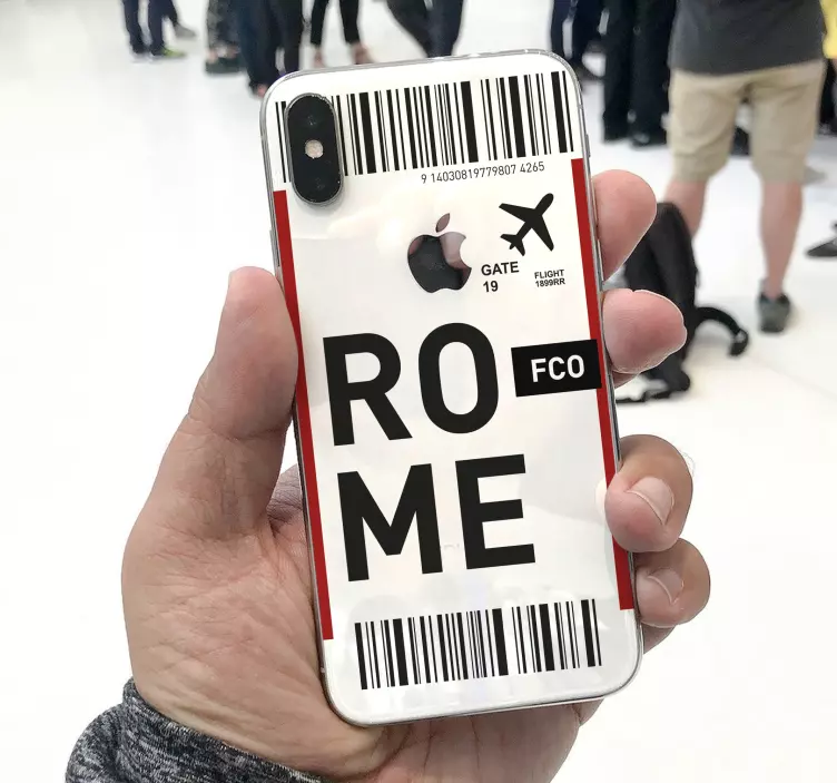 Roma uçak bileti iphone çıkartması - TenStickers