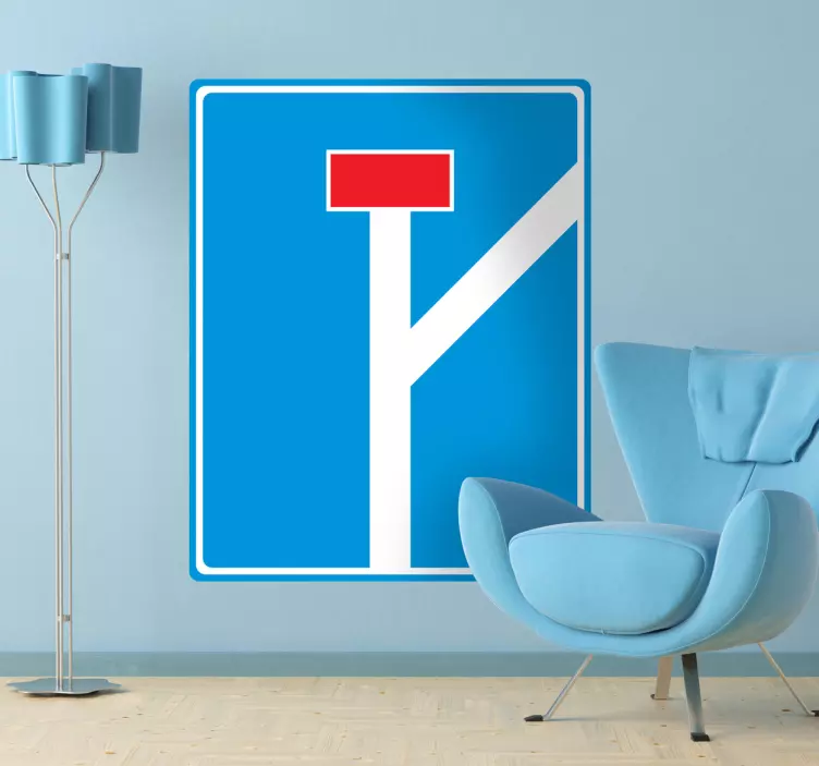 Rota saptırma işareti ile çıkmaz sokak çıkartması - TenStickers