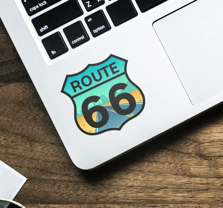 Route 66 dizüstü bilgisayar etiketi - TenStickers