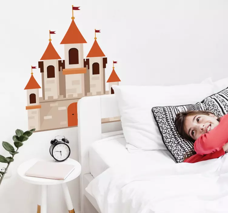 Rustik kale kroki çocuklar sticker - TenStickers