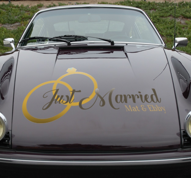 Yeni evli düğün çıkartması - TenStickers