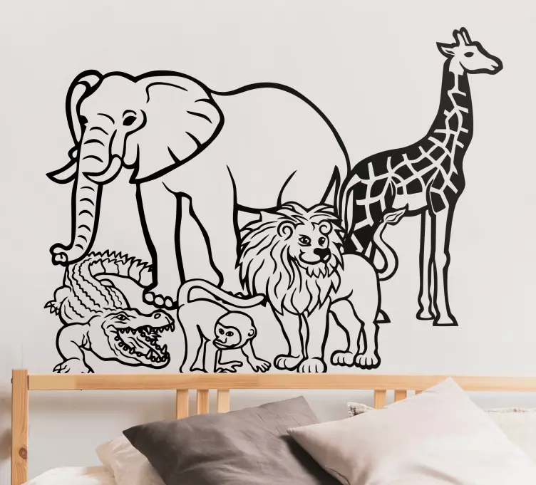 Safari hayvan topluluğu Noel sticker - TenStickers