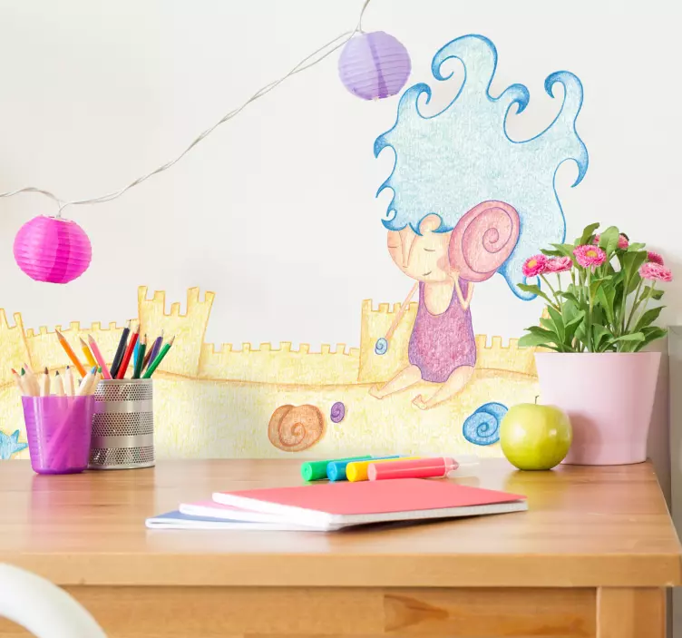 Sahilde sandcastles çıkartması - TenStickers