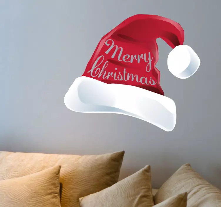 Santa şapka duvar sticker - TenStickers