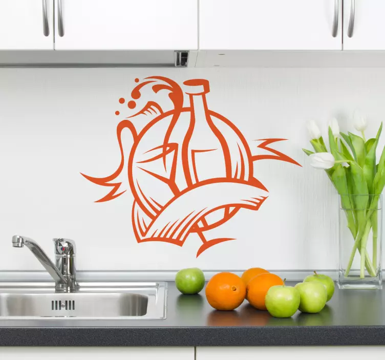 şarap kokteyli kantin çıkartması - TenStickers