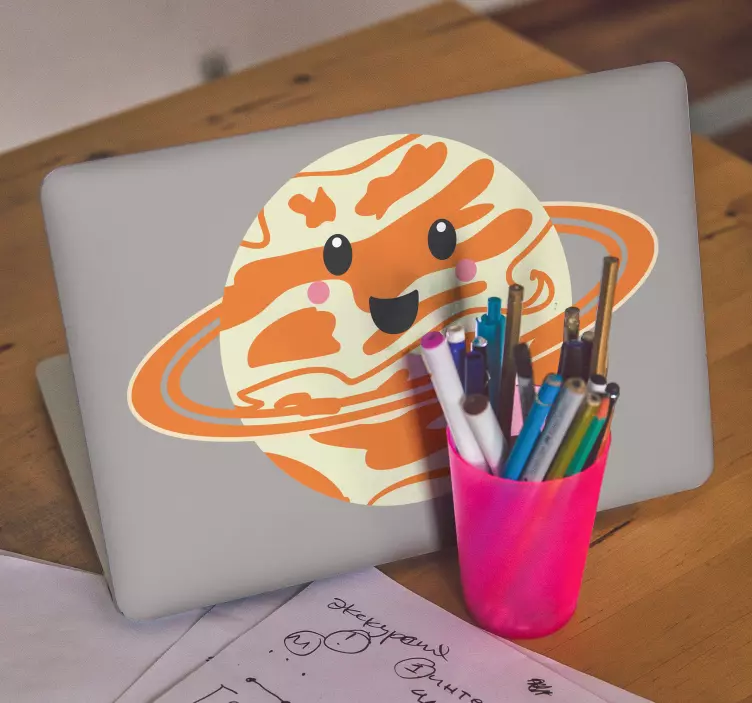 Yüz dizüstü cilt çıkartması ile satürn - TenStickers