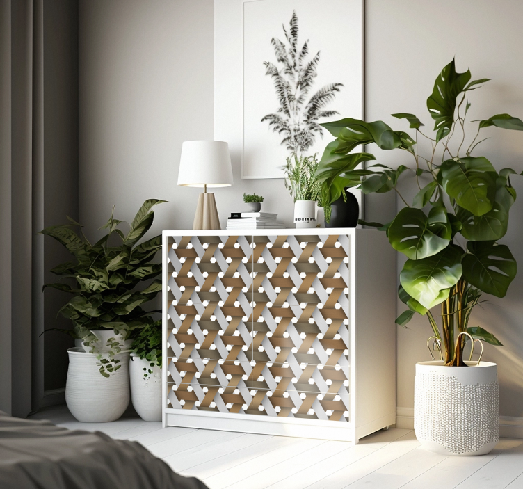 Scandinavya Beyaz AhşapScandinavya Beyaz Ahşap mobilya sticker - TenStickers