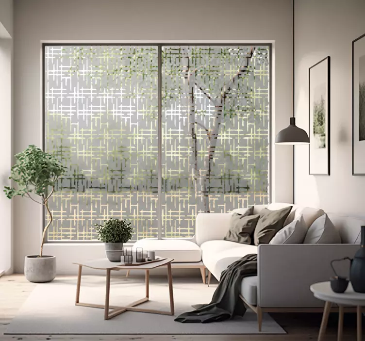 Şeffaf Çapraz Çizgiler pencere sticker - TenStickers