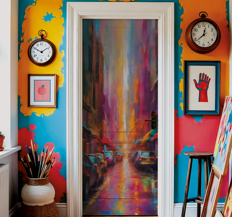 şehir sokak sanatı hayvan çıkartması - TenStickers