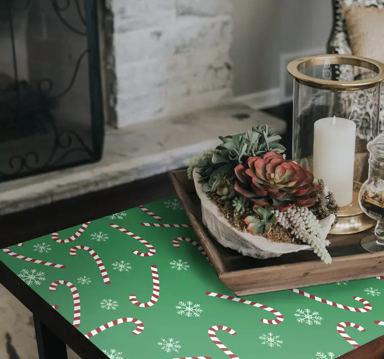 şeker desen mobilya yılbaşı etiketi - TenStickers