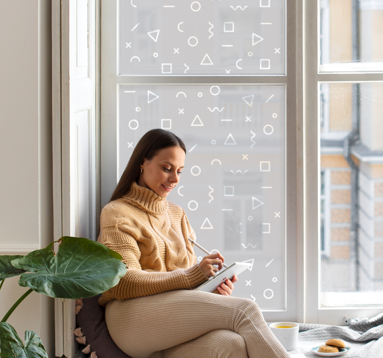 şekiller penceresinden minimalist desen çıkartması - TenStickers