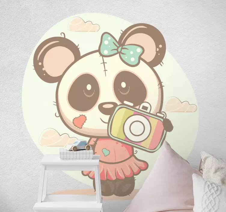 Selfie vahşi hayvan çıkartması alarak komik panda - TenStickers