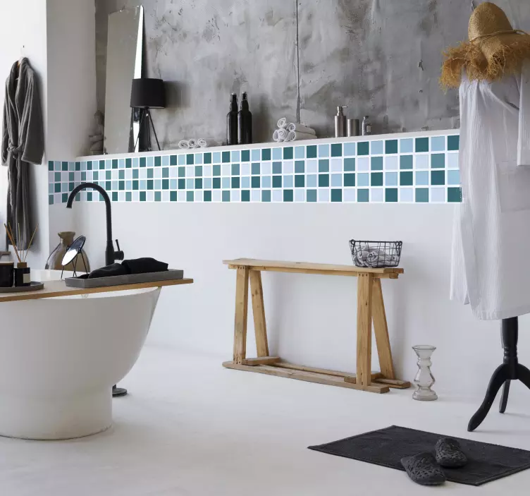 Serin tonları banyo mozaik karo transferi - TenStickers