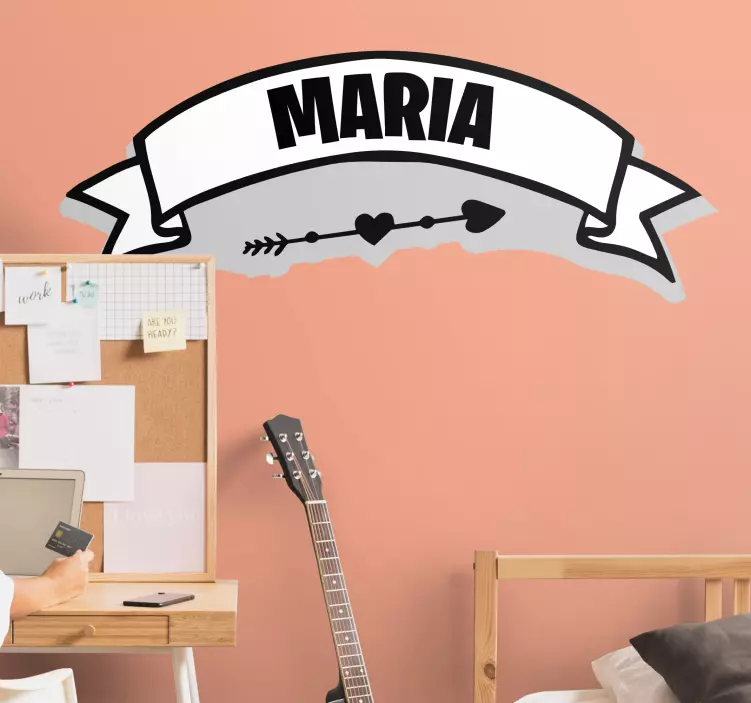 şerit doodle adı duvar sticker - TenStickers