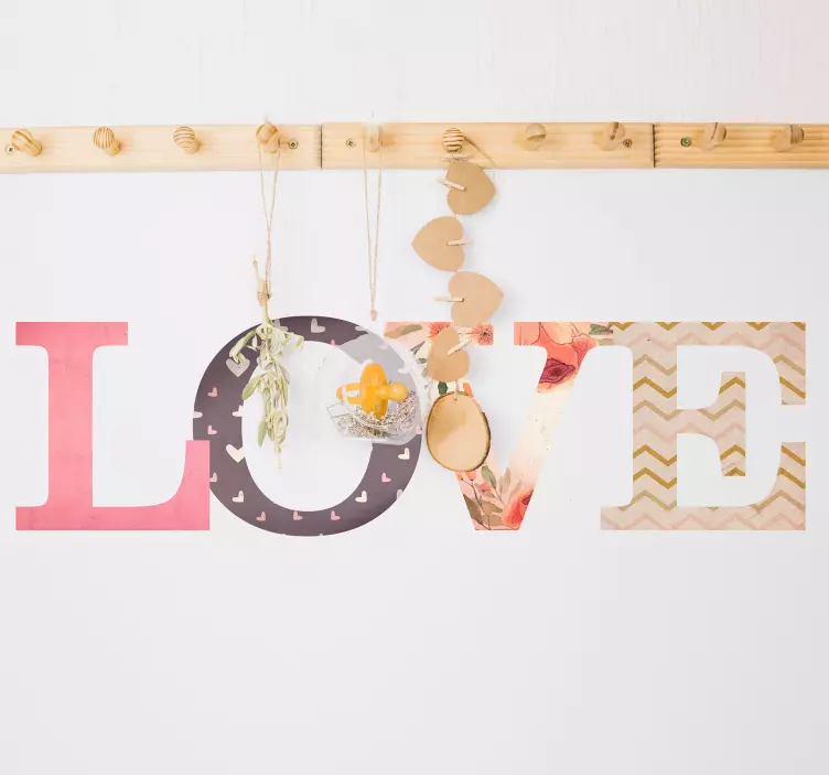 Sevgi dolu asılı mektuplar hayvan çıkartması - TenStickers