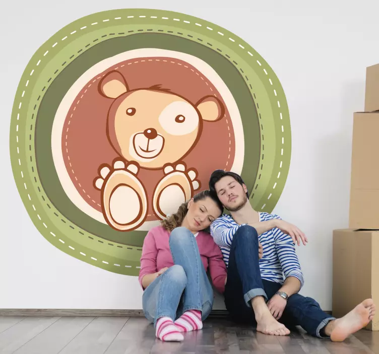 Sevimli ayı illüstrasyonu hayvan çıkartması - TenStickers